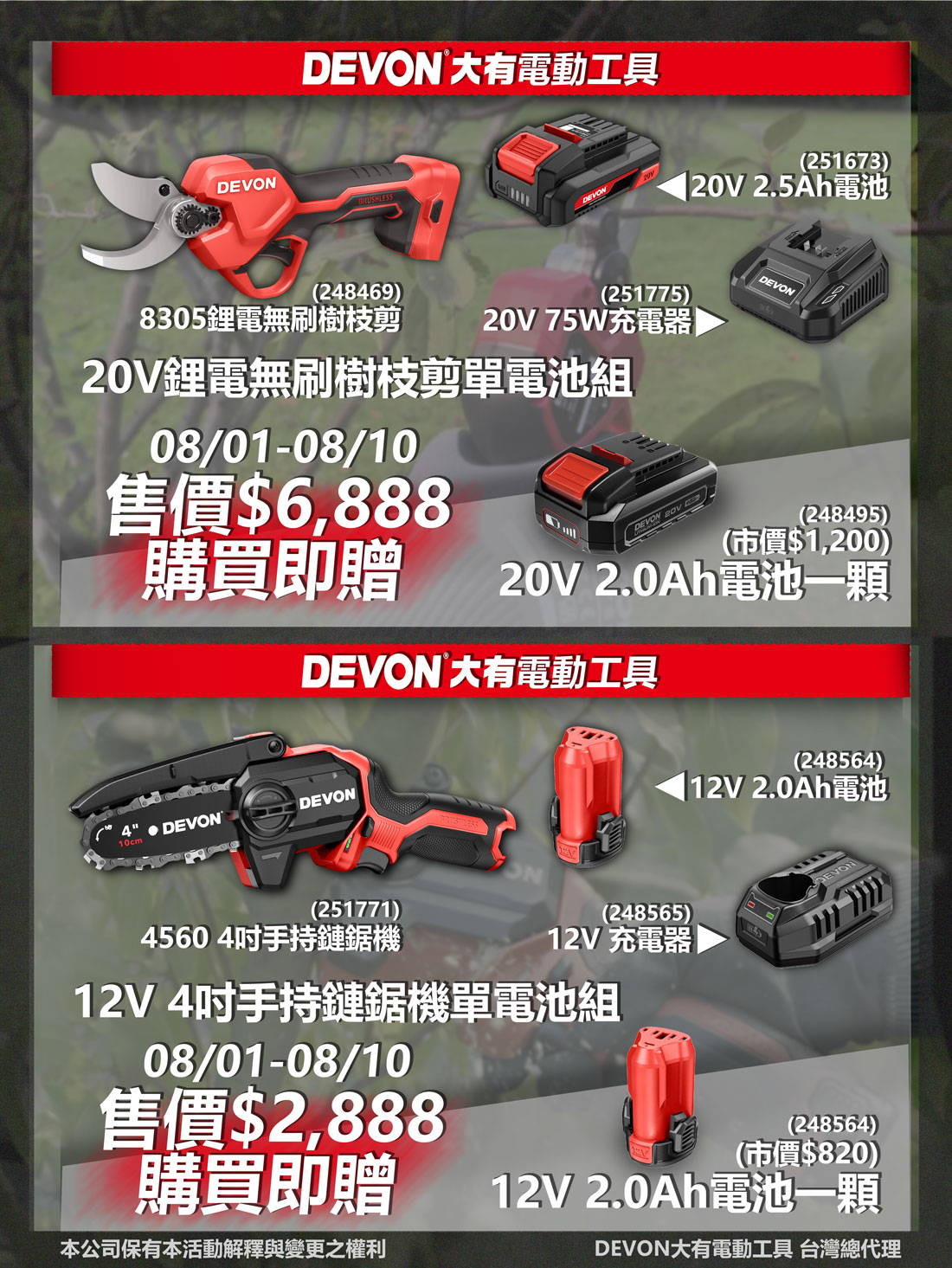 DEVON大有歡慶父親節園藝電動工具特別活動