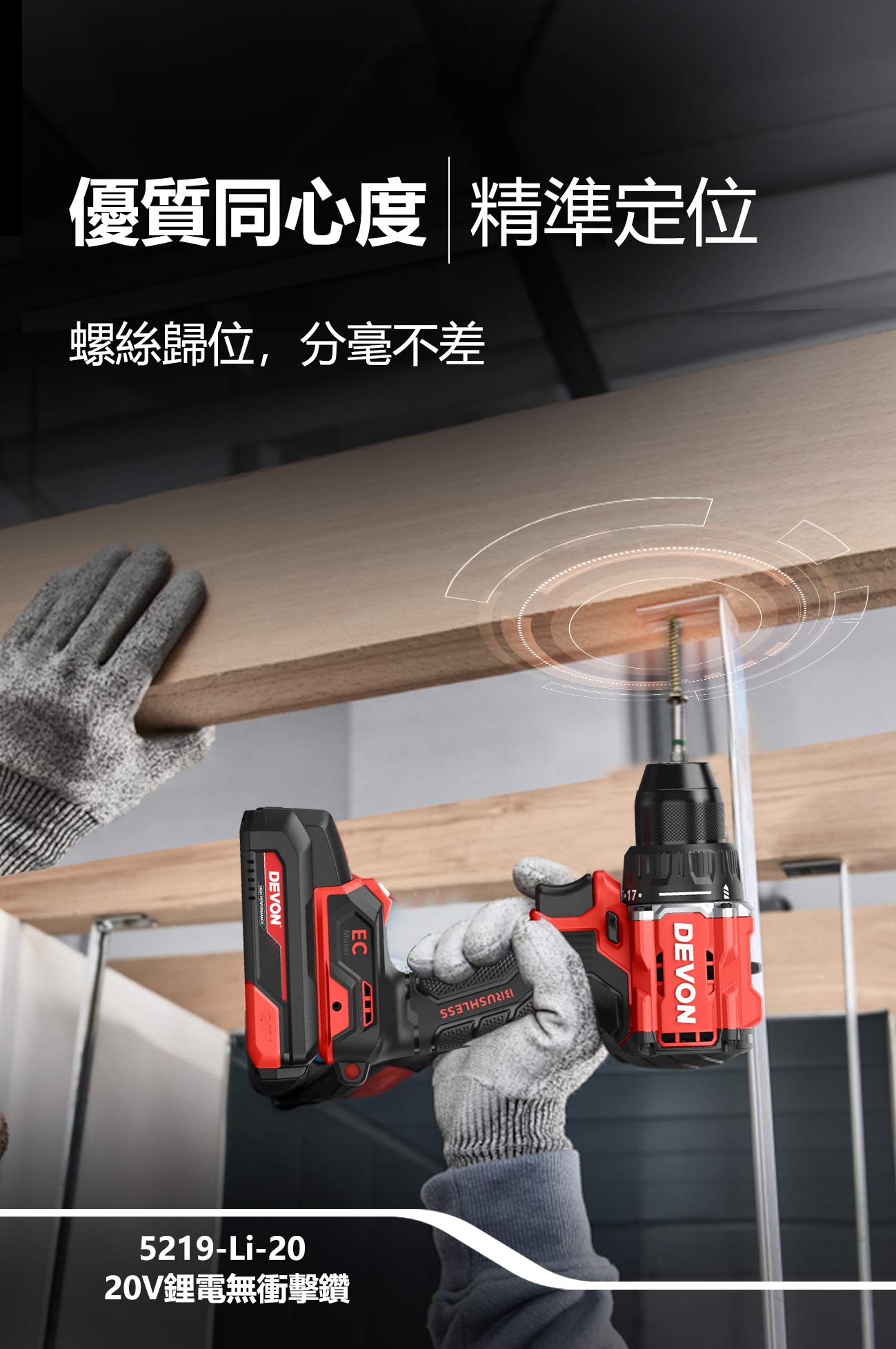 新品登場 5219-Li-20鋰電無刷衝擊鑽