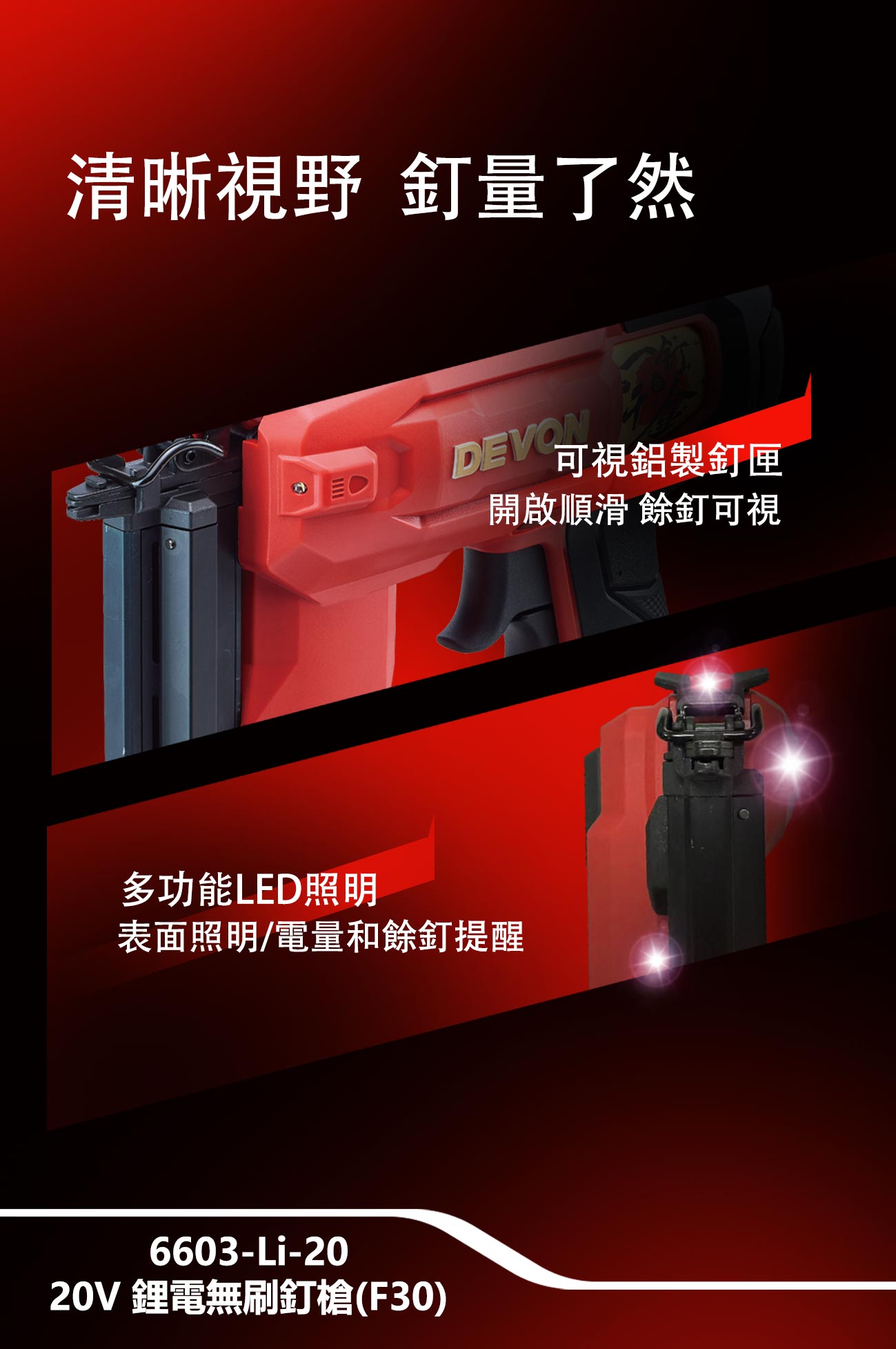 新品登場 6603-Li-20鋰電無刷釘槍(F30)