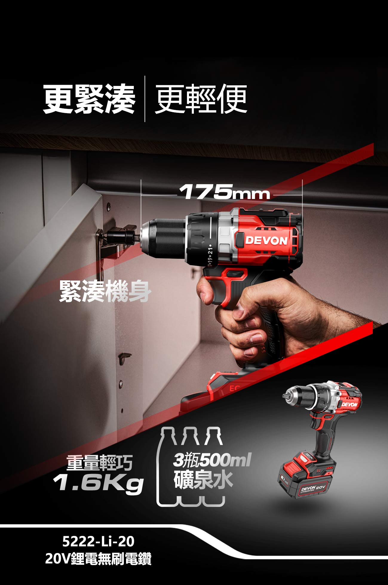 新品登場 5222-Li-20鋰電無刷電鑽