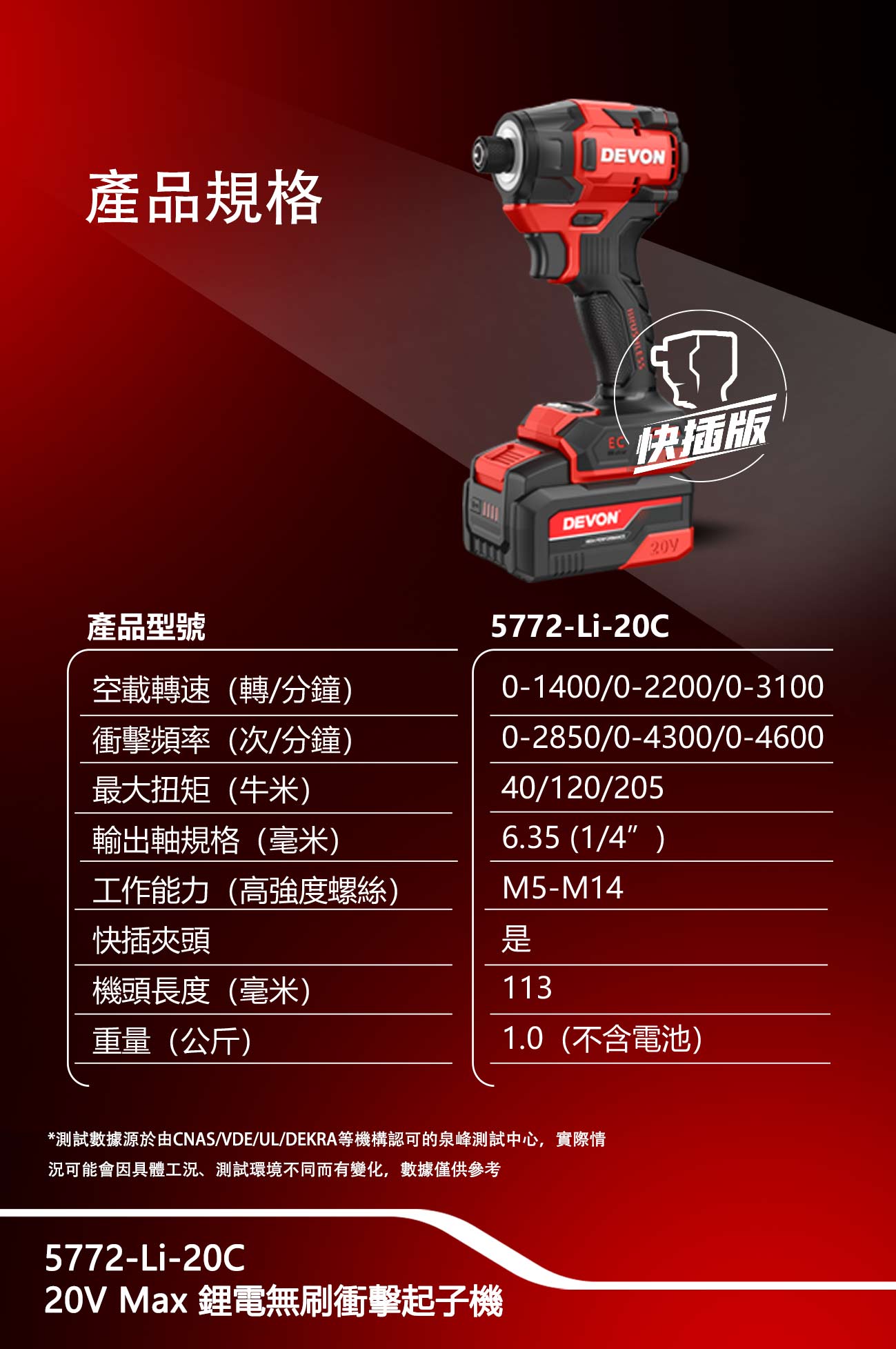 5772-Li-20C鋰電無刷衝擊起子機