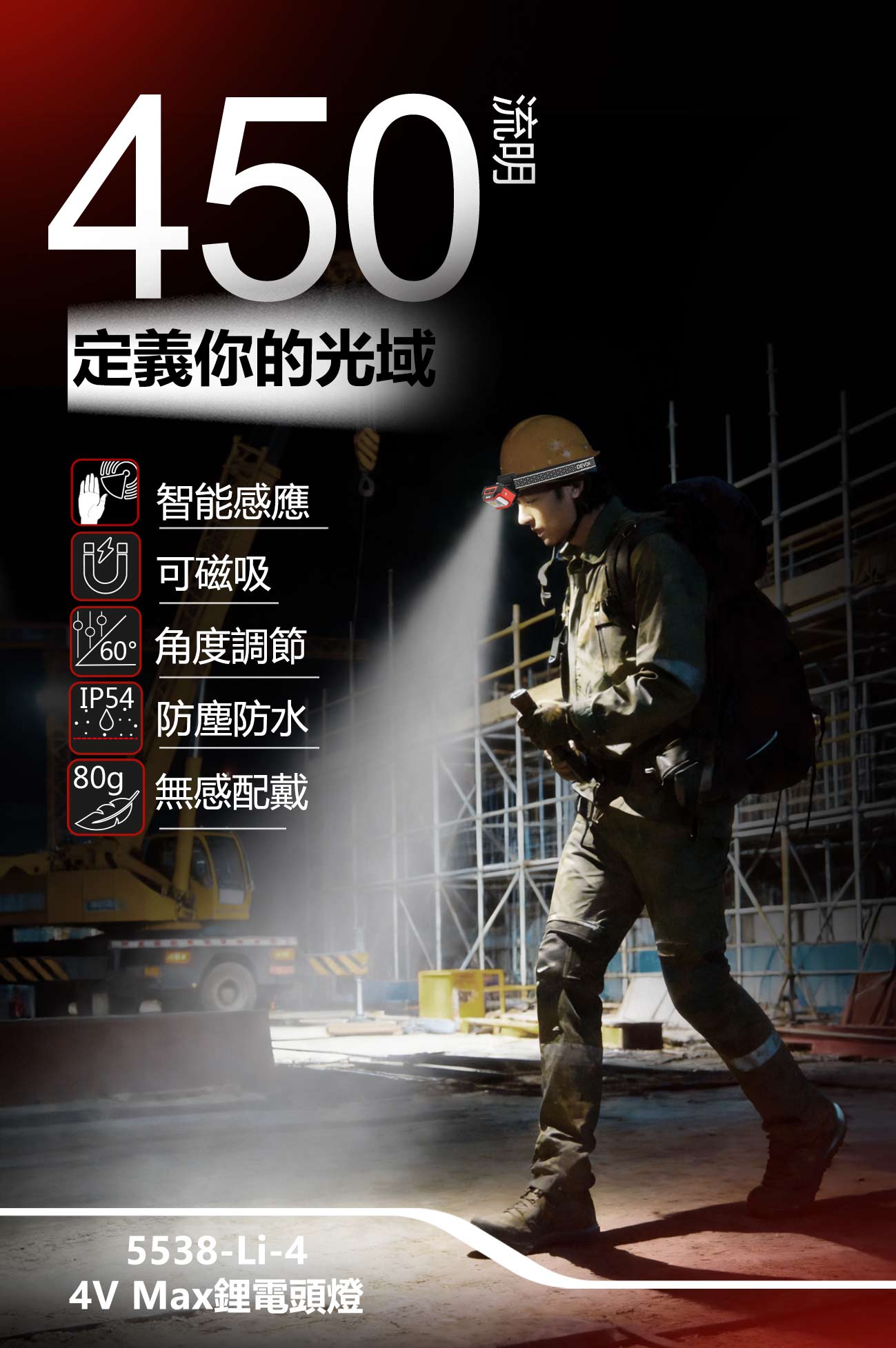 5538-Li-4 鋰電頭燈