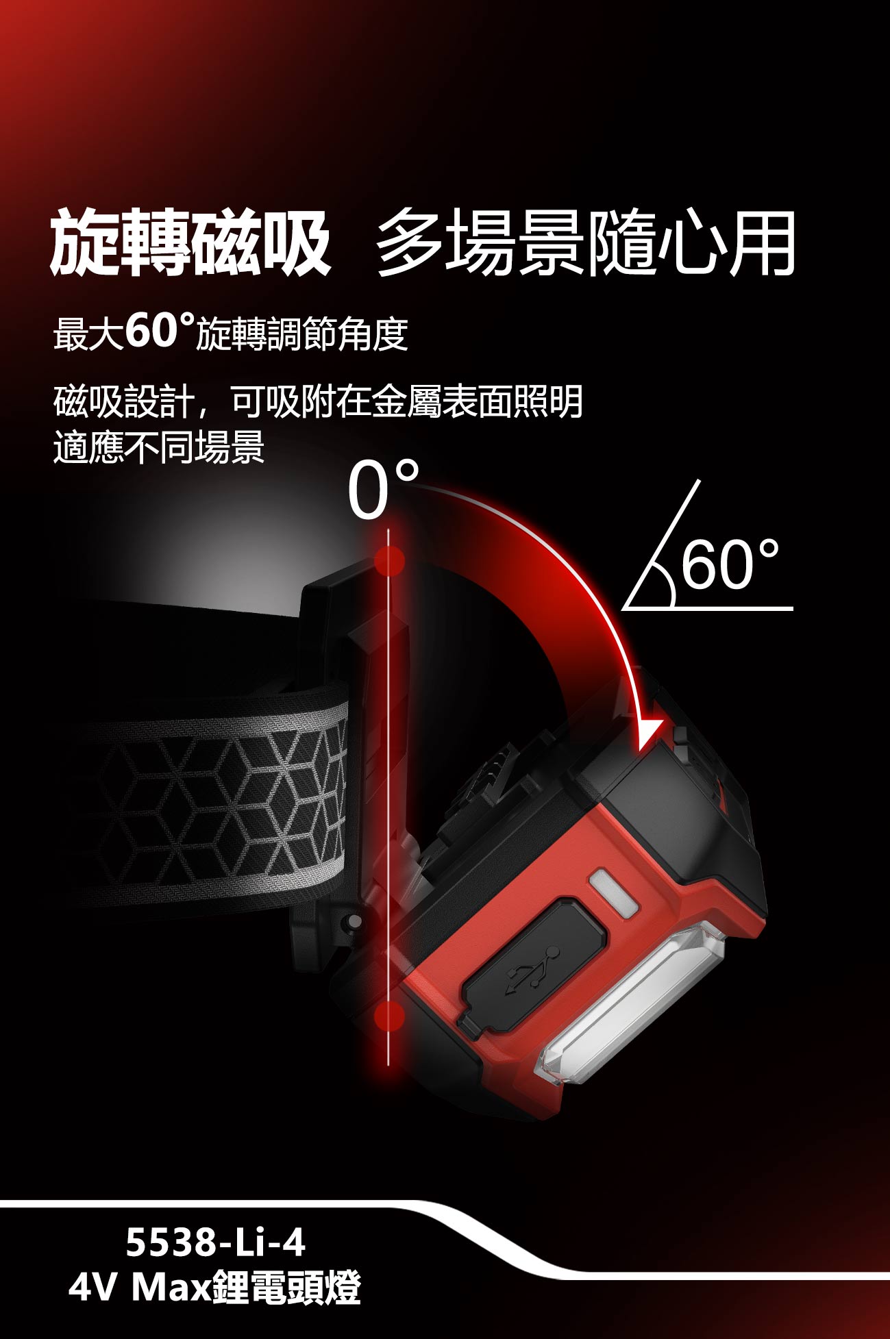 5538-Li-4 鋰電頭燈