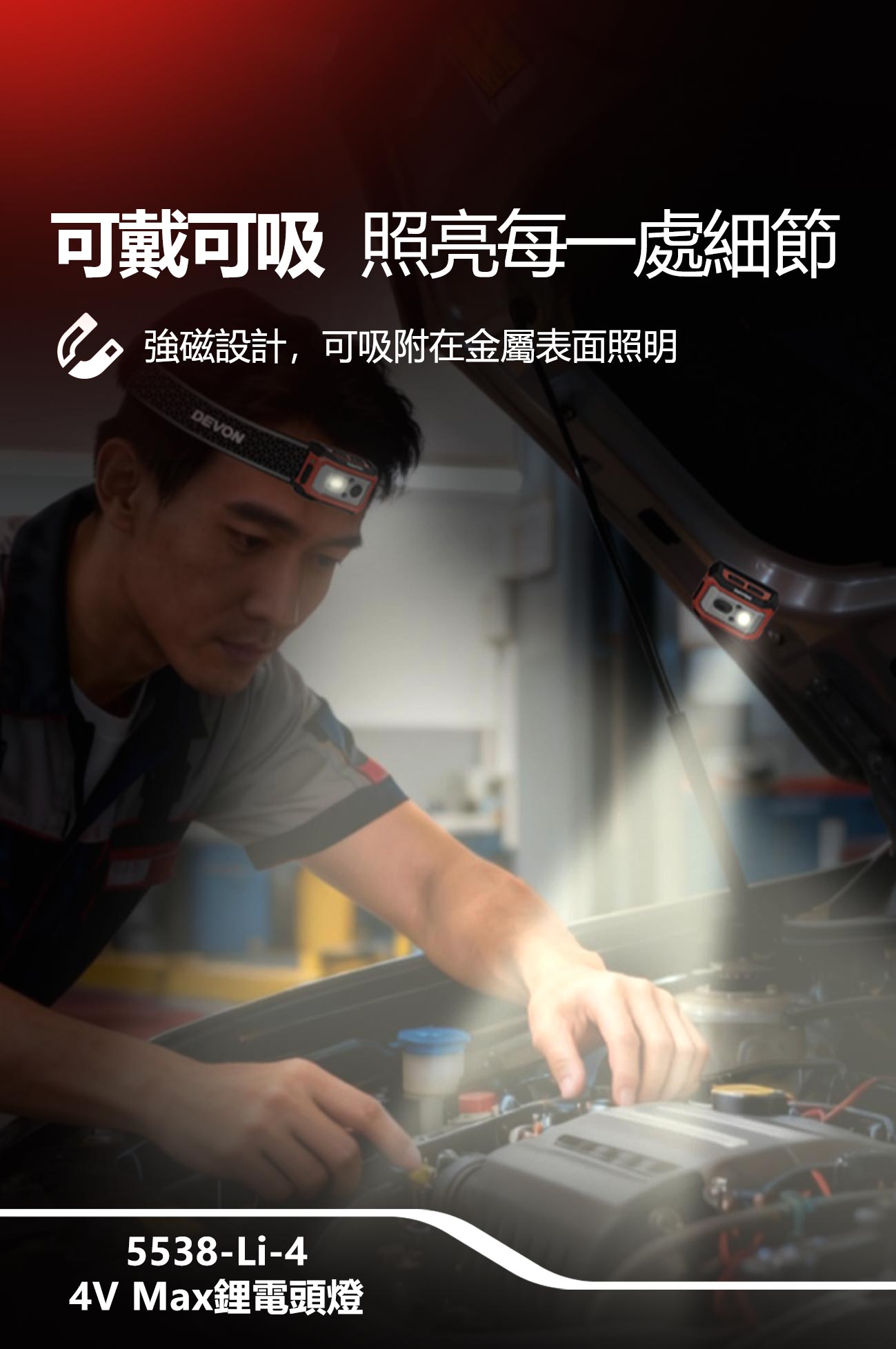 新品登場 5538-Li-4 鋰電頭燈