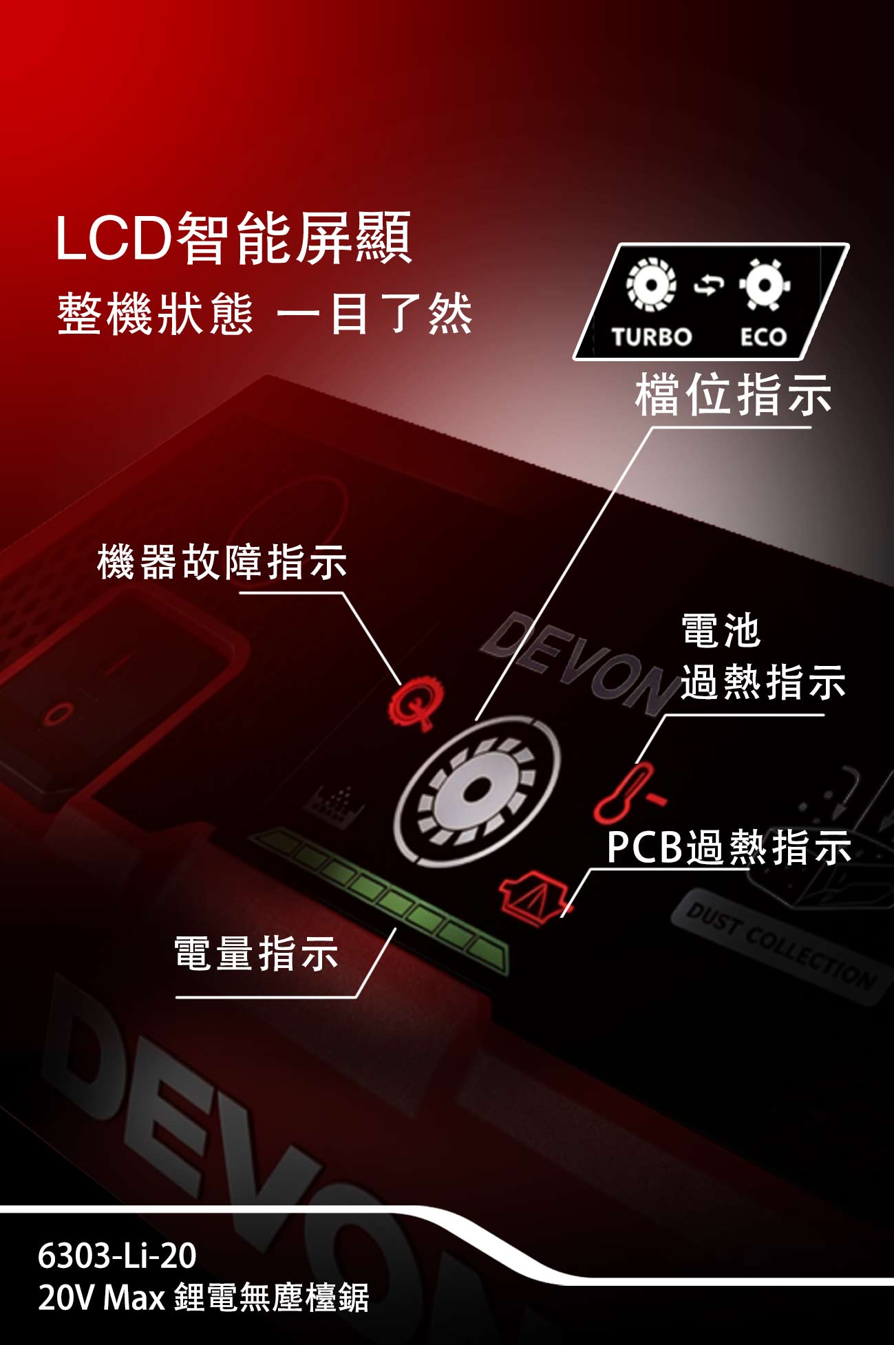 6303-Li-20 鋰電無塵鋸台