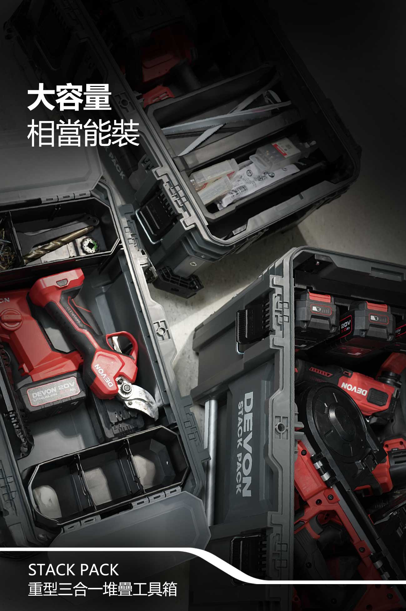 【DEVON大有】STACK PACK三合一堆疊抽屜箱(DSP108+106+105)