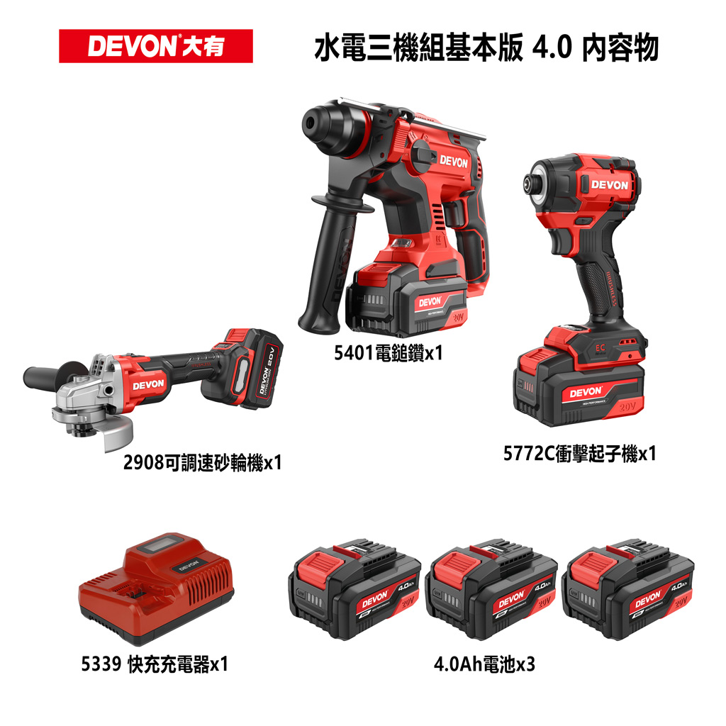【DEVON大有】水電三機組基本款4.0(2908,5401,5772C)